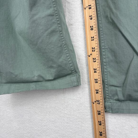 Lands End Pants Size 20W Green High Rise Utility Straight Pockets Cotton Stretch - Picture 10 of 13